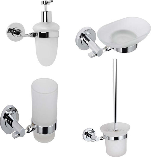 Set 4 Pezzi Accessori da Bagno Narciso 010 Ottone Cromato Casa e cucina/Bagno/Accessori per il bagno/Dosatori e porta accessori/Dosatori per sapone liquido Ogomondo - Martina Franca, Commerciovirtuoso.it
