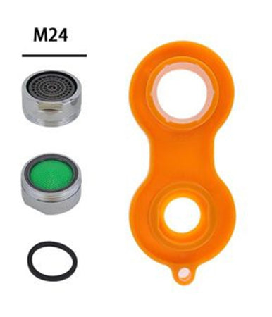 Set 4 Pezzi Aeratore Per Rubinetto M24 In Abs Filtro Rompigetto Con Chiave 59033