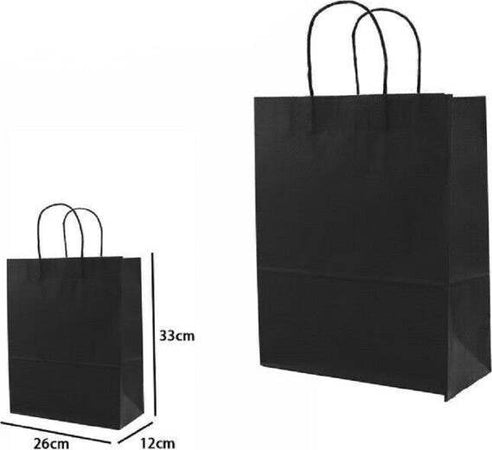 Set-4-Pezzi-Buste-Borsa-Da-Regalo-Sacchetti-Carta-Colore-Nera-33x26x12-Cm-68463
