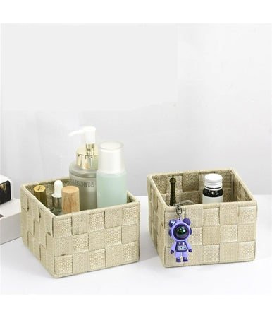 Set 4 Pezzi Contenitori Beige Scatola In Tessuto Organizer Porta Oggetti 79063