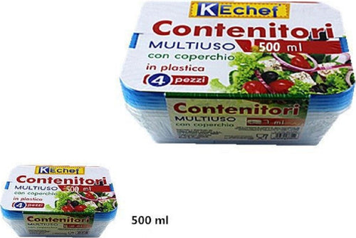 Set 4 Pezzi Contenitori Multiuso Con Coperchio In Plastica 500ml Cucina Casa, arredamento e bricolage > Cucina > Barattoli e Contenitori Trade Shop italia - Napoli, Commerciovirtuoso.it