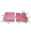 Set 4 Pezzi Contenitori Rosa Scatola In Tessuto Organizer Porta Oggetti 79065