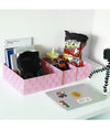 Set 4 Pezzi Contenitori Rosa Scatola In Tessuto Organizer Porta Oggetti 79065