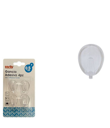Set 4 Pezzi Ganci Appendini Parete Adesive Casa Cucina Bagno Attaccapanni 87009