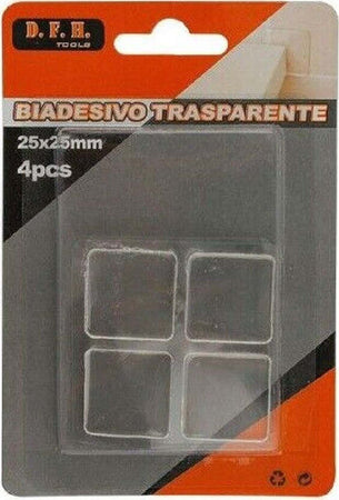 Set 4 Pezzi Gommini Biadesivo Trasparente Protezione Quadrati 25 X 25 Mm 66104 Casa, arredamento e bricolage > Bricolage e fai da te > Minuteria Trade Shop italia - Napoli, Commerciovirtuoso.it