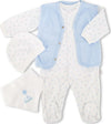 Set-4-Pezzi-Neonato-Baby-Irge-Per-Bimbo-O-Bimba-In-Cotone-Organico-Da-1-A-9-Mesi-Con-Tutina,-Cardigan-Cappellino-E-Bavaglino
