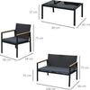 Set-4-Pezzi-Salotto-da-Esterni-con-2-Sedie,-Divano-e-Tavolino-Mobili-da-Giardino-in-Rattan-e-Acciaio-Nero-860-092
