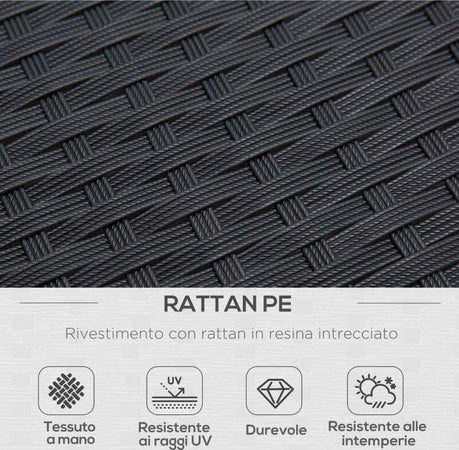Set-4-Pezzi-Salotto-da-Esterni-con-2-Sedie,-Divano-e-Tavolino-Mobili-da-Giardino-in-Rattan-e-Acciaio-Nero-860-092