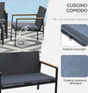 Set-4-Pezzi-Salotto-da-Esterni-con-2-Sedie,-Divano-e-Tavolino-Mobili-da-Giardino-in-Rattan-e-Acciaio-Nero-860-092
