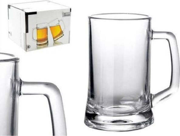 Set-4-Pezzi-Servizio-Boccali-Bicchieri-Per-Birra-In-Vetro-43-Cl