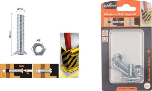 Set 4 Pezzi Viti Vite Testa A Croce Piatta 8 X 30 Mm Con Dado Esagonale M8 90948 Fai da te/Ferramenta/Chiodi viti ed elementi di fissaggio/Viti/Viti a spalla Trade Shop italia - Napoli, Commerciovirtuoso.it