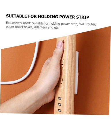 Set 4 Portaprese Porta Presa A Parete Supporto Senza Punzonatura Per Ciabatta