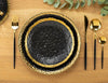 Set 4 posate da tavola in acciaio inox con finitura ora e nero opaco un set per una persona per apparecchiatura tradizionale Prima infanzia/Allattamento e pappa/Stoviglie/Posate/Set di posate Puleo Casa - Palermo, Commerciovirtuoso.it