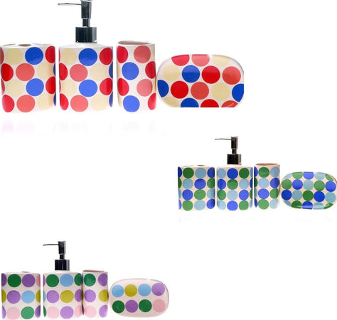 SET 4 PZ ACCESSORI BAGNO DISPENSER SAPONE PORTA SPAZZOLINI COSMETICI PENNELLI  Trade Shop italia - Napoli, Commerciovirtuoso.it