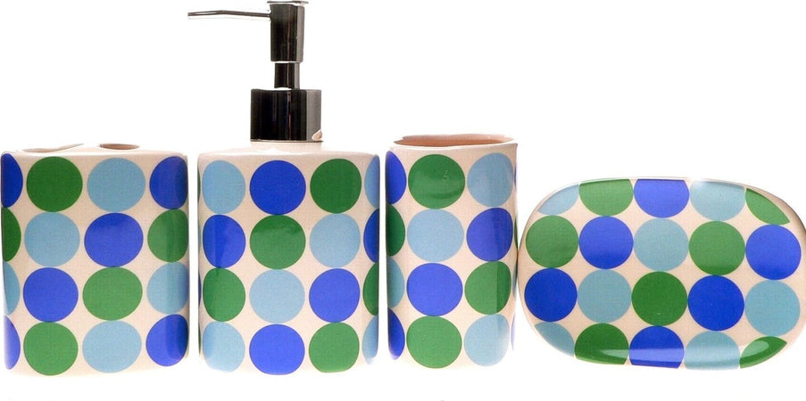 SET 4 PZ ACCESSORI BAGNO DISPENSER SAPONE PORTA SPAZZOLINI COSMETICI PENNELLI  Trade Shop italia - Napoli, Commerciovirtuoso.it