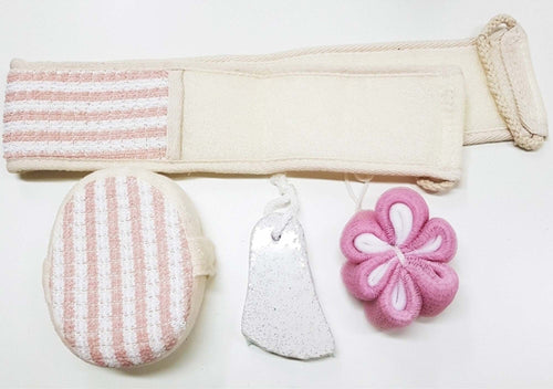SET 4 PZ BAGNO EFFETTO MASSAGGIO DOCCIA PIETRA POMICE SPUGNETTA LUFFA ESFOLIANTE Bellezza/Bagno e corpo/Accessori da bagno/Spugne Trade Shop italia - Napoli, Commerciovirtuoso.it