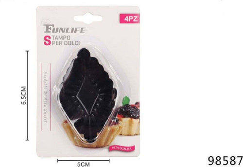 Set 4 Pz Formine Stampo Per Crostatine Dolci Dessert Antiaderente 6,5x5cm 98587 Casa e cucina/Teglie da forno e accessori per pasticceria/Accessori e utensili per pasticceria/Utensili decorativi/Stampi ad espulsione per biscotti Trade Shop italia - Napoli, Commerciovirtuoso.it