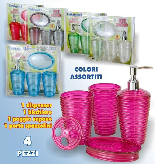 Set 4 Pz In Plastica Dura Da Appoggio Bagno Wc Accessori Colori Assortiti 29571 Casa e cucina/Bagno/Accessori per il bagno/Dosatori e porta accessori/Portasapone Trade Shop italia - Napoli, Commerciovirtuoso.it