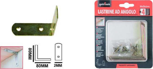 Set 4 Pz Lastrina Lastrine Ad Angolo Forma L 80x20x2mm Con Viti Per Mobili 91220 Fai da te/Ferramenta/Chiodi viti ed elementi di fissaggio/Staffa Trade Shop italia - Napoli, Commerciovirtuoso.it