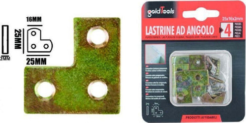 Set 4 Pz Lastrina Lastrine Ad Angolo Forma V 25x16x2mm Con Viti Per Mobili 91226 Fai da te/Ferramenta/Chiodi viti ed elementi di fissaggio/Staffa Trade Shop italia - Napoli, Commerciovirtuoso.it