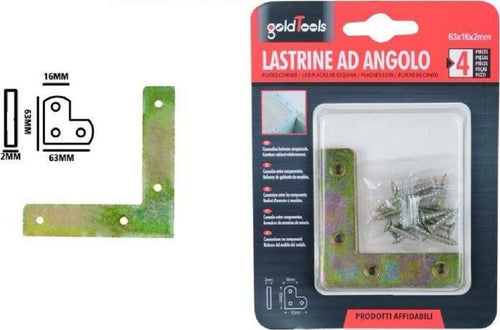 Set 4 Pz Lastrina Lastrine Ad Angolo Forma V 63x16x2mm Con Viti Per Mobili 91228 Fai da te/Ferramenta/Chiodi viti ed elementi di fissaggio/Staffa Trade Shop italia - Napoli, Commerciovirtuoso.it