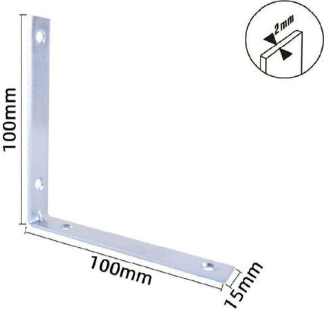 Set 4 Pz Lastrine Ad Angolo Lastrina Angolare 100x100x15x2 Mm Viti Mobili 57117 Fai da te/Ferramenta/Chiodi viti ed elementi di fissaggio/Staffa Trade Shop italia - Napoli, Commerciovirtuoso.it