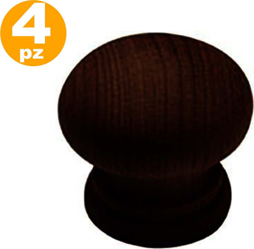 SET 4 PZ. POMELLI 2.5 CM LEGNO SCURO MOGANO PER CASSETTI MOBILI  Trade Shop italia - Napoli, Commerciovirtuoso.it