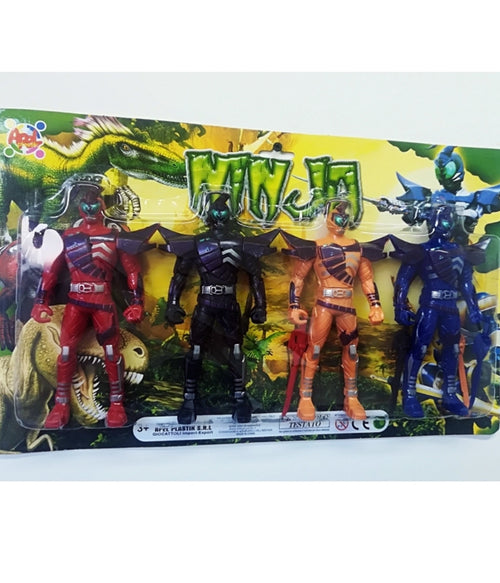 Set 4 Pz. Power Guerrieri Ninjia Rangers Steel Storm Gioco Bambini Giocattolo