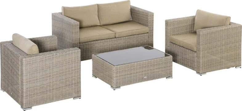 Set-4-Pz-Salotto-da-Esterni-in-Rattan-con-1-Divano,-2-Poltrone-e-1-Tavolino,-Kaki-e-Beige-860-211