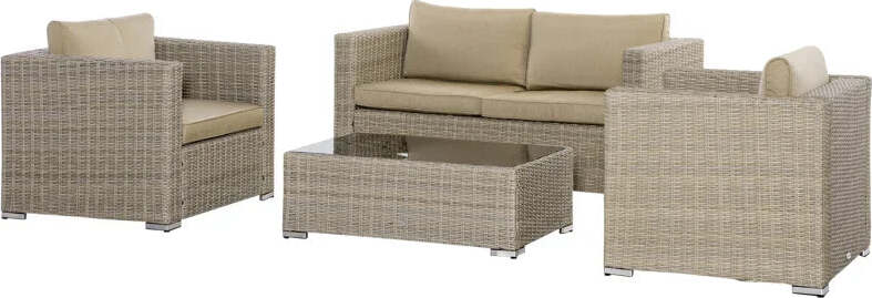 Set-4-Pz-Salotto-da-Esterni-in-Rattan-con-1-Divano,-2-Poltrone-e-1-Tavolino,-Kaki-e-Beige-860-211