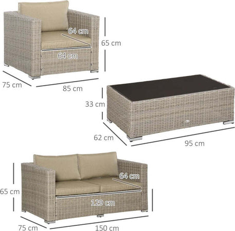 Set-4-Pz-Salotto-da-Esterni-in-Rattan-con-1-Divano,-2-Poltrone-e-1-Tavolino,-Kaki-e-Beige-860-211