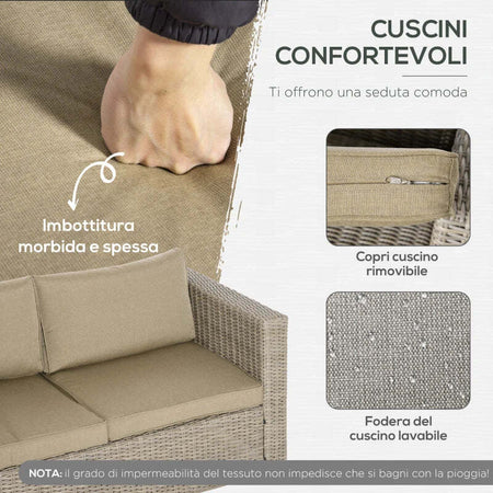 Set-4-Pz-Salotto-da-Esterni-in-Rattan-con-1-Divano,-2-Poltrone-e-1-Tavolino,-Kaki-e-Beige-860-211