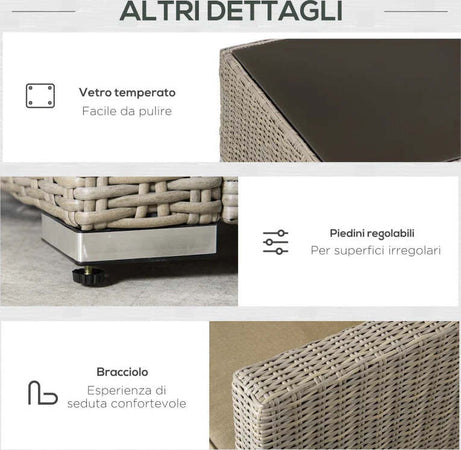 Set-4-Pz-Salotto-da-Esterni-in-Rattan-con-1-Divano,-2-Poltrone-e-1-Tavolino,-Kaki-e-Beige-860-211
