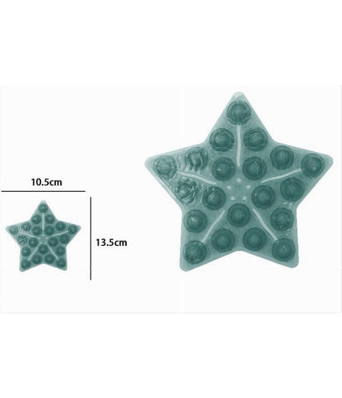 Set 4 Pz Tappetini Antiscivolo Verde Stella Per Doccia Vasca Con Ventosa 69973