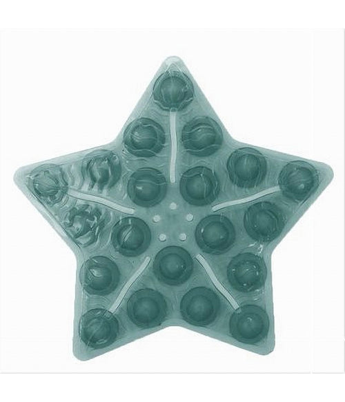 Set 4 Pz Tappetini Antiscivolo Verde Stella Per Doccia Vasca Con Ventosa 69973
