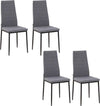 Set-4-Sedie-Imbottite-per-Soggiorno-o-Sala-da-Pranzo,-Sedie-da-Cucina-Moderne,-in-Metallo-e-Tessuto-Grigio-RF9835-483V01GYFR9