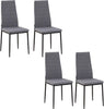 Set-4-Sedie-Imbottite-per-Soggiorno-o-Sala-da-Pranzo,-Sedie-da-Cucina-Moderne,-in-Metallo-e-Tessuto-Grigio-RF9835-483V01GYFR9