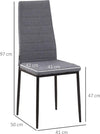 Set-4-Sedie-Imbottite-per-Soggiorno-o-Sala-da-Pranzo,-Sedie-da-Cucina-Moderne,-in-Metallo-e-Tessuto-Grigio-RF9835-483V01GYFR9