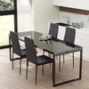 Set-4-Sedie-Imbottite-per-Soggiorno-o-Sala-da-Pranzo,-Sedie-da-Cucina-Moderne,-in-Metallo-e-Tessuto-Grigio-RF9835-483V01GYFR9