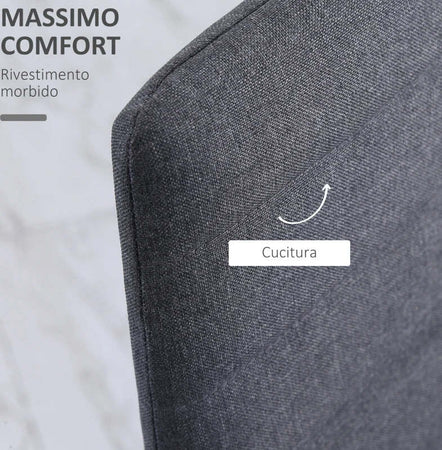 Set-4-Sedie-Imbottite-per-Soggiorno-o-Sala-da-Pranzo,-Sedie-da-Cucina-Moderne,-in-Metallo-e-Tessuto-Grigio-RF9835-483V01GYFR9
