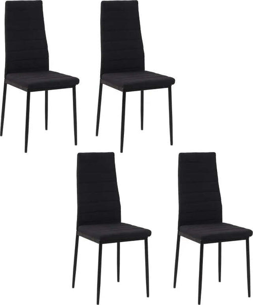 Set-4-Sedie-Imbottite-per-Soggiorno-o-Sala-da-Pranzo,-Sedie-da-Cucina-Moderne,-in-Metallo-e-Tessuto-Nero-PL3835-483V01BKPL3