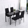 Set-4-Sedie-Imbottite-per-Soggiorno-o-Sala-da-Pranzo,-Sedie-da-Cucina-Moderne,-in-Metallo-e-Tessuto-Nero-PL3835-483V01BKPL3