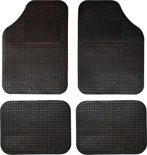 SET 4 TAPPETI PER AUTO IN GOMMA E PVC SAGOMABILI UNIVERSALI FONDO PUNTINATO NERO Auto e Moto/Accessori per auto/Tappetini per auto/Tappetini antiscivolo Trade Shop italia - Napoli, Commerciovirtuoso.it