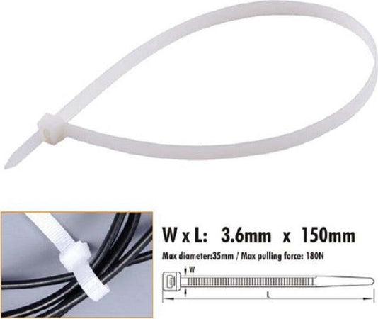 Set 40 Pz Fascette Cavi Cavo Bianco Stringenti In Plastica Nylon 3.6x150mm 92365 Fai da te/Materiale elettrico/Gestione del cavo/Stringicavi Trade Shop italia - Napoli, Commerciovirtuoso.it