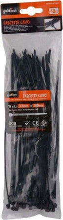 Set-40-Pz-Fascette-Cavi-Cavo-Nero-Stringenti-In-Plastica-Nylon-3.6x200-Mm-92381