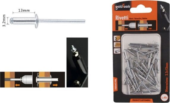 Set-40pz-Rivetti-Rivetto-3.2x13mm-Accessori-Bricolage-Ferramenta-Fai-Da-Te-94952
