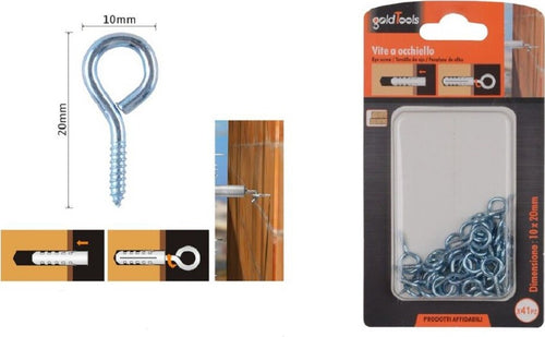 Set 41pz Viti Vite A Occhiello Gancio Chiuso 10x20mm Filettatura Per Legno 90723 Fai da te/Ferramenta/Chiodi viti ed elementi di fissaggio/Kit di bulloni e dadi Trade Shop italia - Napoli, Commerciovirtuoso.it