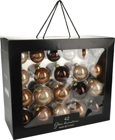 Set 42 Palline miste per albero di natale in vetro Marrone Tinta Unita Casa e cucina/Decorazioni per interni/Addobbi e decorazioni per ricorrenze/Decorazioni natalizie/Addobbi e decorazioni/Palle e palline MagiediNatale.it - Altamura, Commerciovirtuoso.it