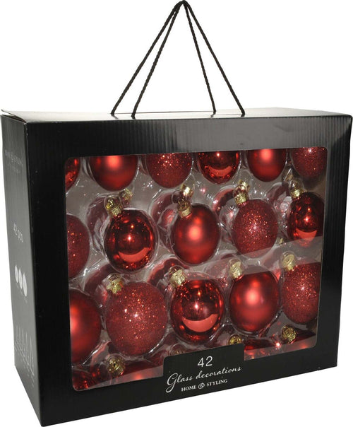 Set 42 Palline miste per albero di natale in vetro Rosso Tinta Unita Casa e cucina/Decorazioni per interni/Addobbi e decorazioni per ricorrenze/Decorazioni natalizie/Addobbi e decorazioni/Palle e palline MagiediNatale.it - Altamura, Commerciovirtuoso.it