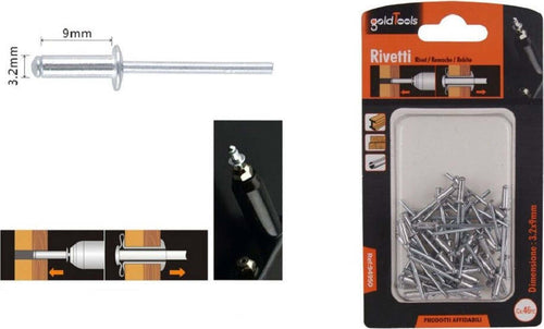 Set 46 Pz Rivetti Rivetto 3.2x9mm Accessori Bricolage Ferramenta Fai Da Te 94950 Fai da te/Ferramenta/Chiodi viti ed elementi di fissaggio/Rivetti/Rivetti pieni Trade Shop italia - Napoli, Commerciovirtuoso.it